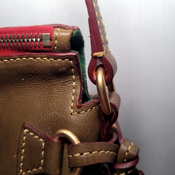 Dooney and Bourke Florentine leather crossbody army green bag - Picture 12 of 16